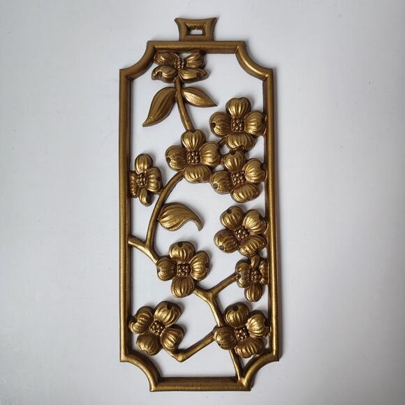 Sexton 4 Piece Metal Wall Decor Mid Century Modern Floral Art MCM Vintage USA - Picture 11 of 12